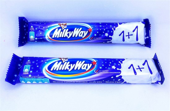 Шоколадный батончик "Milky Way" 52 гр. 1 + 1 18 шт. уп. 01765