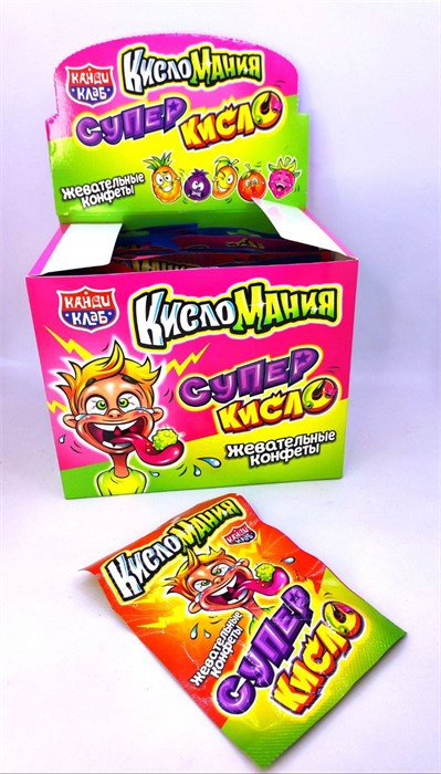 Жевательные конфеты "Кисломания Супер Кисло" 13 гр. 30 шт. уп. 01841