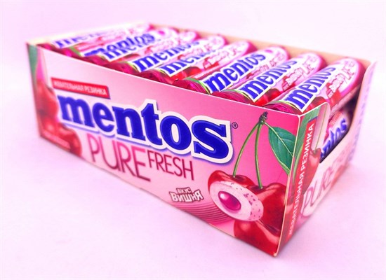 Жевательная резинка "Mentos"  Pure fresh Вишня 15.5 гр. 24 шт 02172