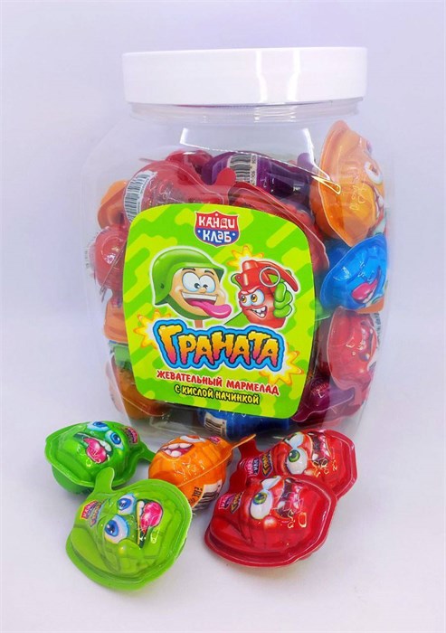 Жевательный мармелад с кислой начинкой "Граната" 10 гр. 50 шт. уп 02891