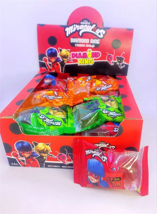 Карамель леденцовая "Сладкое кольцо", ассорти (Леди) 15 гр. 24 шт. уп. (ЛИЦЕНЗИЯ) 02329