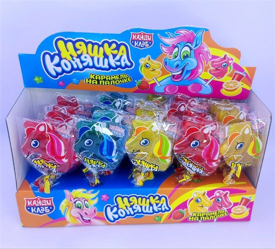 Карамель на палочке "Няшка коняшка" 15 гр. 30 шт. уп. 02778