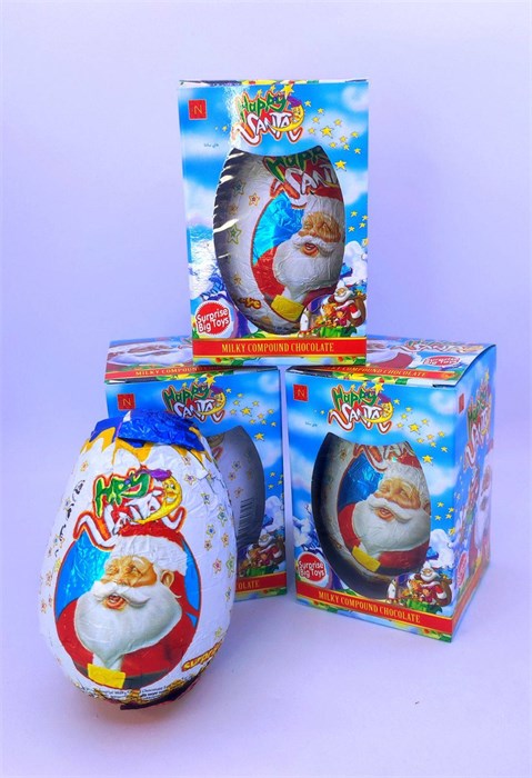 Шоколадное яйцо с сюрпризом "HAPPY SANTA" 60 гр. 24 шт. уп. 01555