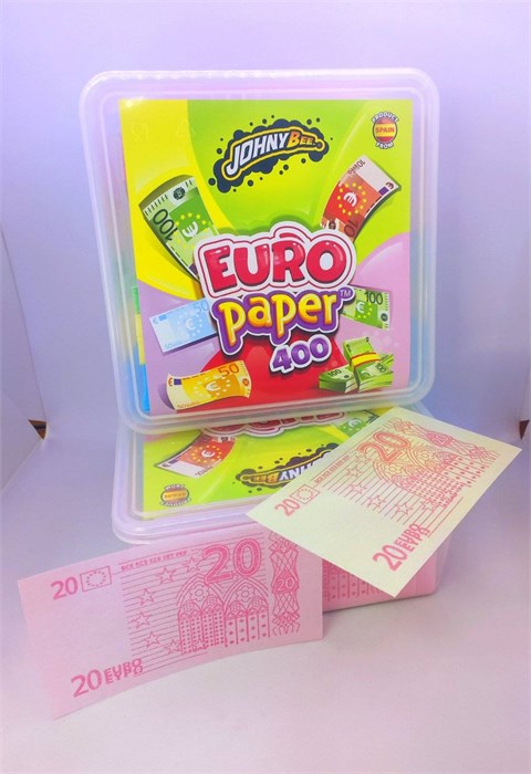 Вафельная бумага "СЪЕДОБНЫЕ ЕВРО", Johny Bee®, размер 14см*8см, 1,1 гр. 400 шт. уп. 01726