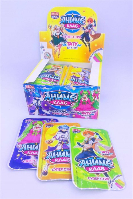 Мягкая карамель с татуировкой "Аниме Клаб. Супер Стик" 5 гр. 40 шт. уп. 02473