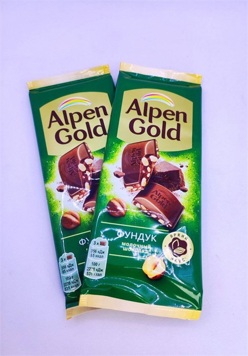 Плиточный шоколад "Alpen Gold" Фундук 80 гр. 21 шт. уп. 02617