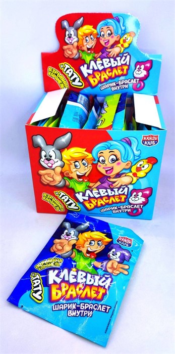 Взрывная карамель с игрушкой и татуировкой "Клёвый Браслет" 1 гр. 30 шт. уп. 02297