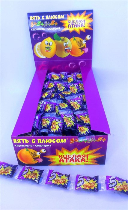 Карамель "5+" 18 г. 48 шт. уп. 01322