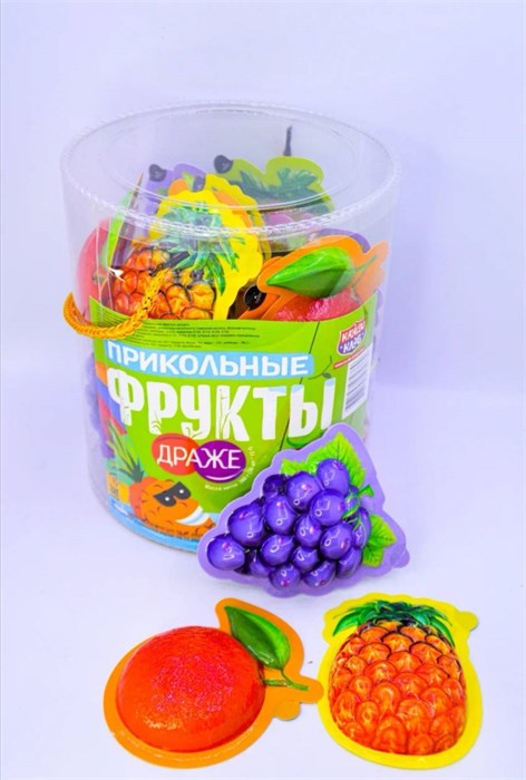 Сахарное драже с хрустящей начинкой"Прикольные фрукты" ассорти  12 гр. 30 шт. уп 00231