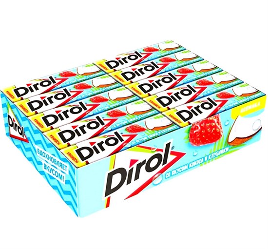 Жевательная резинка "Dirol" Клубника - кокос 13.6 гр. 30 шт. уп. 01571