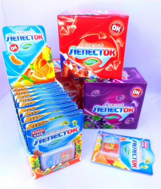 Освежающие пластинки "СВЕЖИЙ ЛЕПЕСТОК" виноград 0,8гр*20шт* 01371