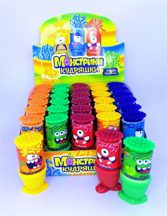 Жидкая карамель "Монстрики кудряшки" ассорти 8гр*30шт* 00894