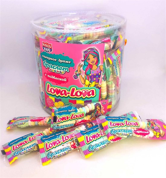 Сахарное драже " Lova-Lova браслет c подвеской" 12 гр. 60 шт. уп. 01939