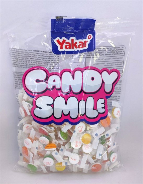 Карамель леденцовая с конфетой Yakar "Smile Candy" 500 гр. весовой пакет 02935