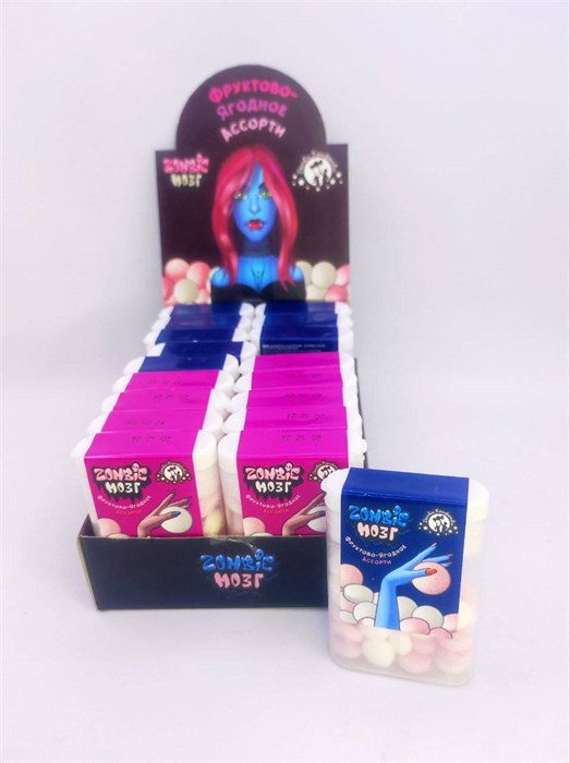 Конфета "ZOMBIE МОЗГ" ассорти (ВАМПИРШИ) 14 гр. 18 шт. уп. 02862