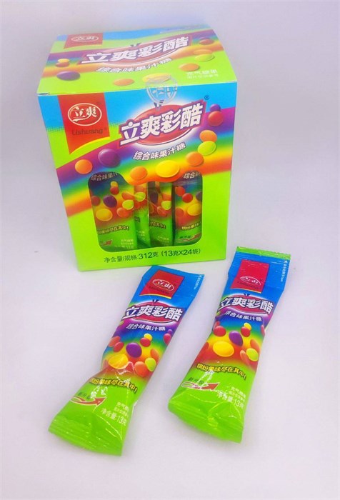 Фруктовые жевательные конфеты "Сладкая радуга" ассорти вкусов 16 гр. 24 шт. уп. (0134) 02707