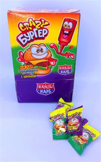 Кислая жевательная резинка с начинкой «Crazy Бургер» 4 гр. 100 шт. уп. 01352